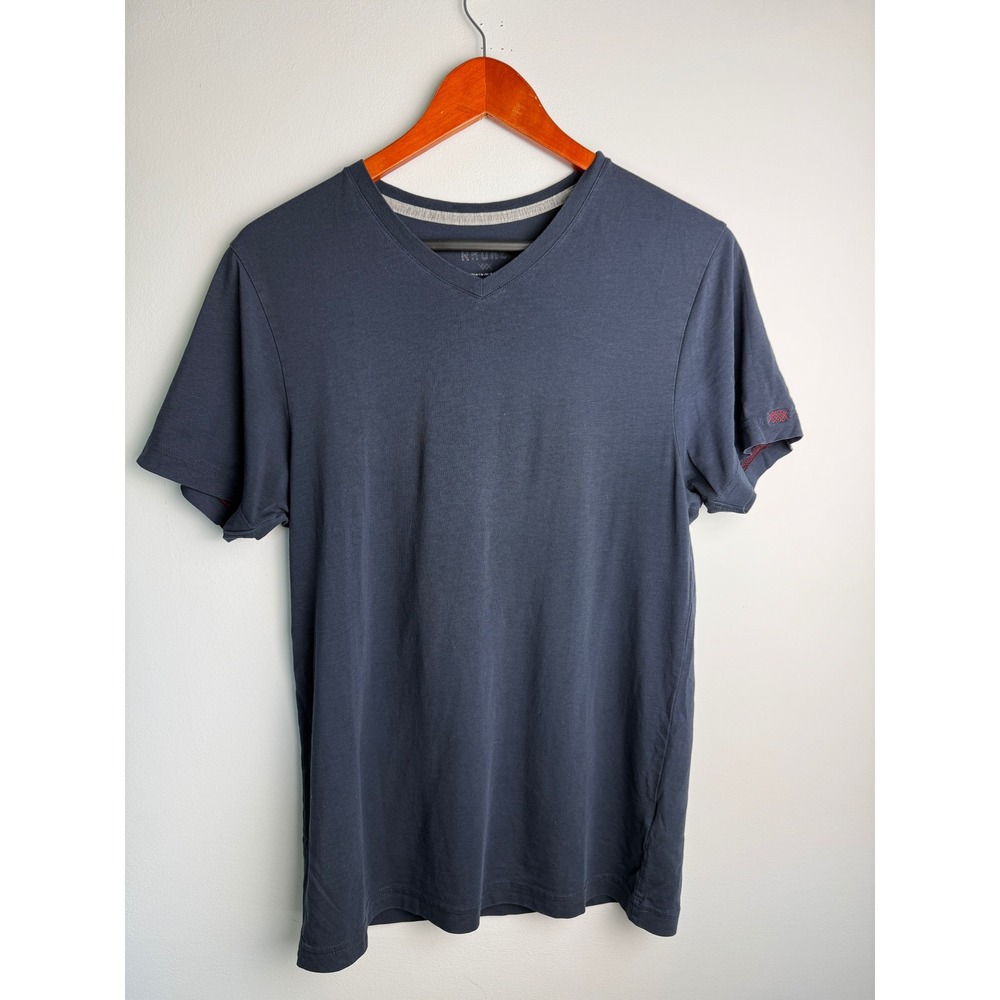 RHONE Element V Neck Tee Shirt Mens Navy Blue Short Sleeve Small